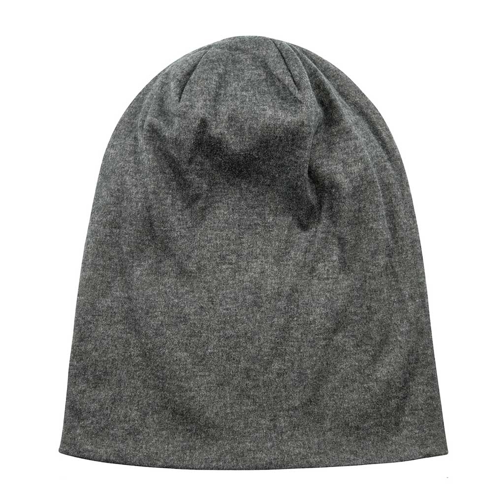 Gorro Beanie Largo Liso Unicolor Gris