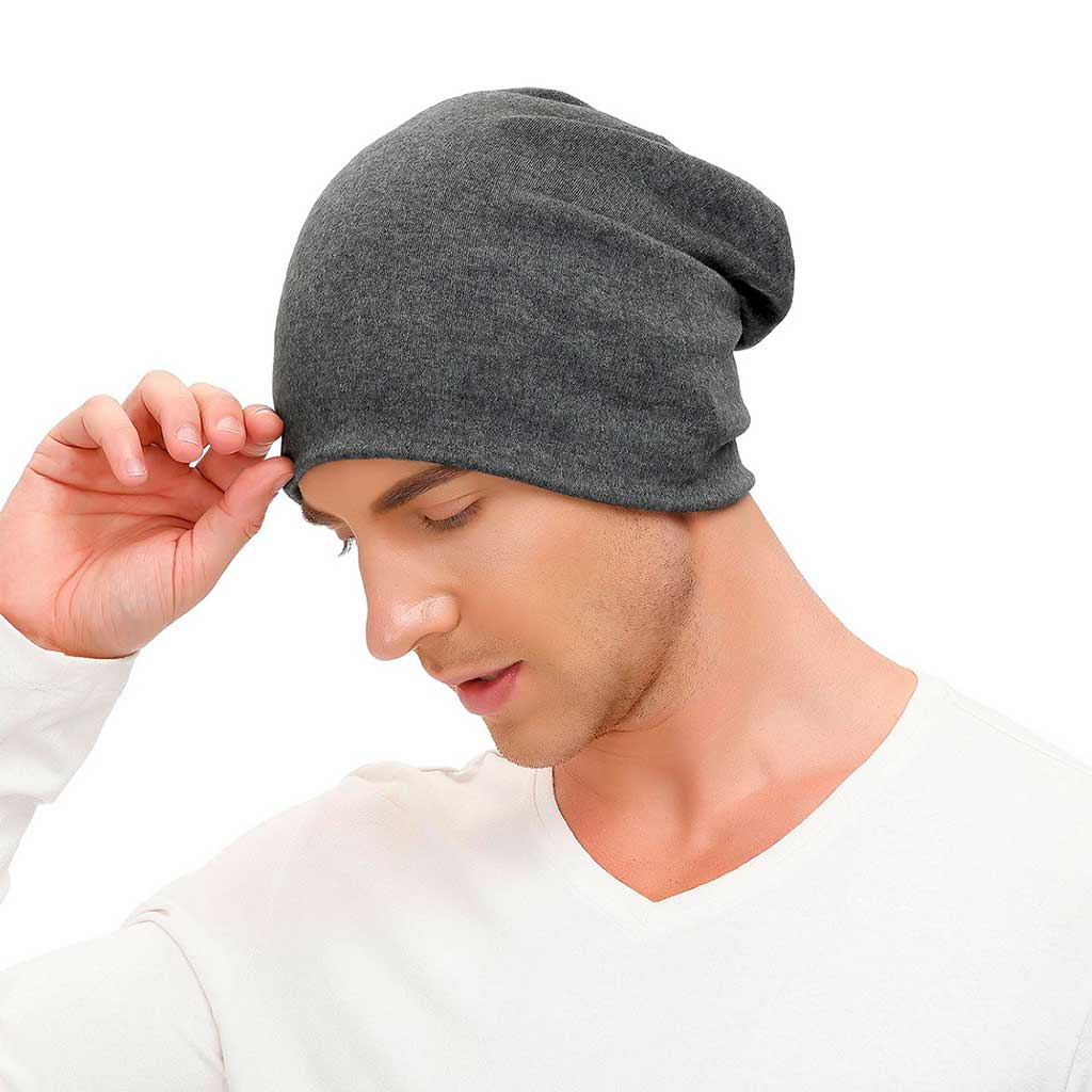 Gorro Beanie Largo Liso Unicolor Gris