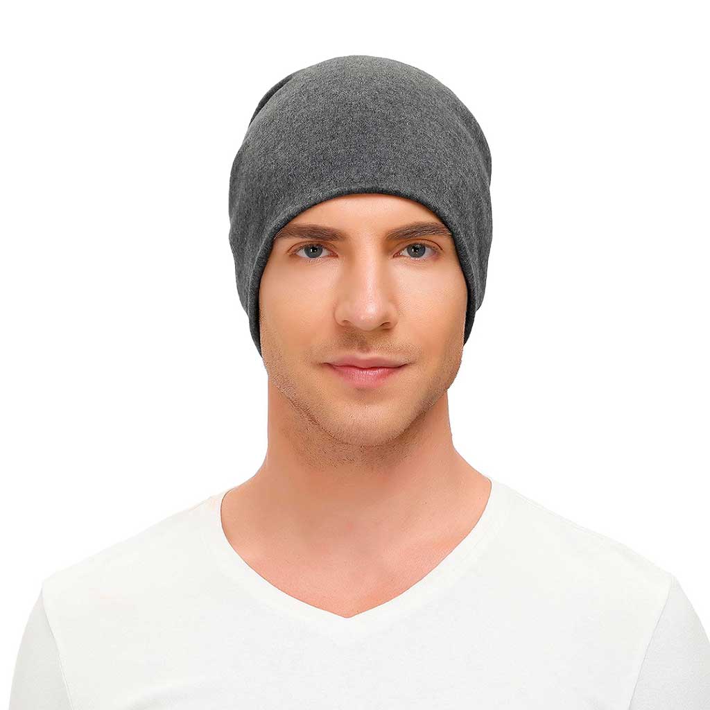 Gorro Beanie Largo Liso Unicolor Gris