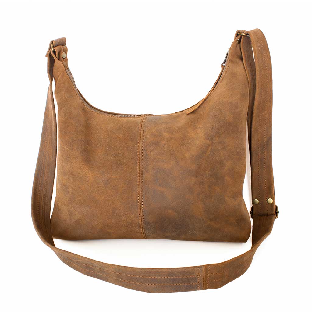 Bolso Mensajero en Cuero Natural Café