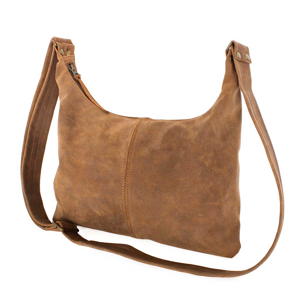 Bolso Mensajero en Cuero Natural Café