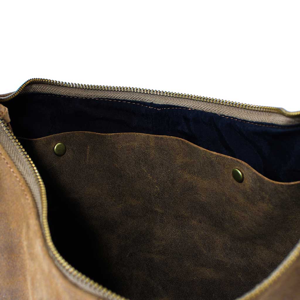 Bolso Mensajero en Cuero Natural Café