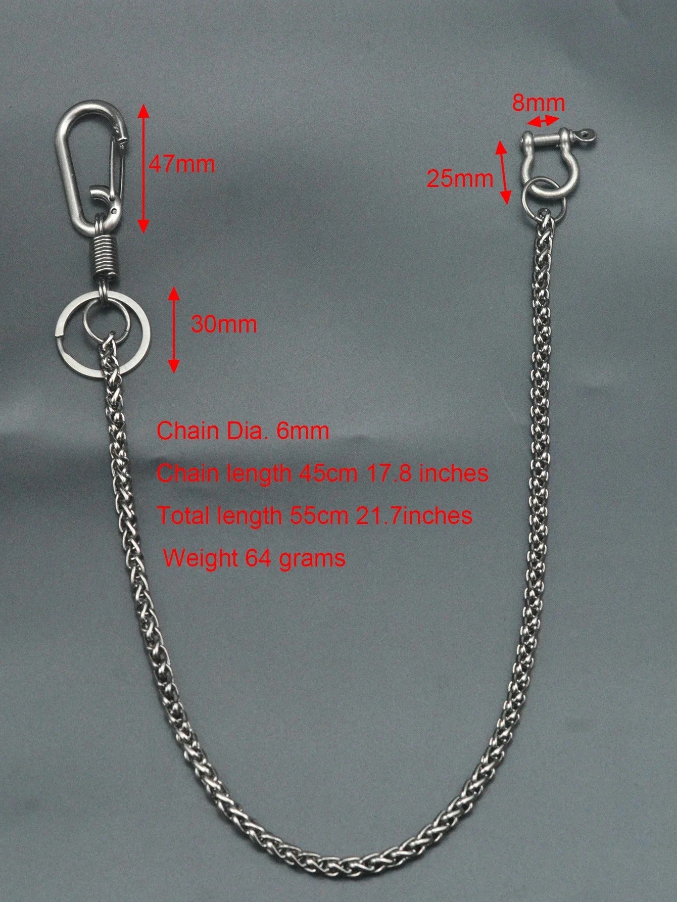 Llavero de la cintura de la cadena pantalones de la serpiente gruesa