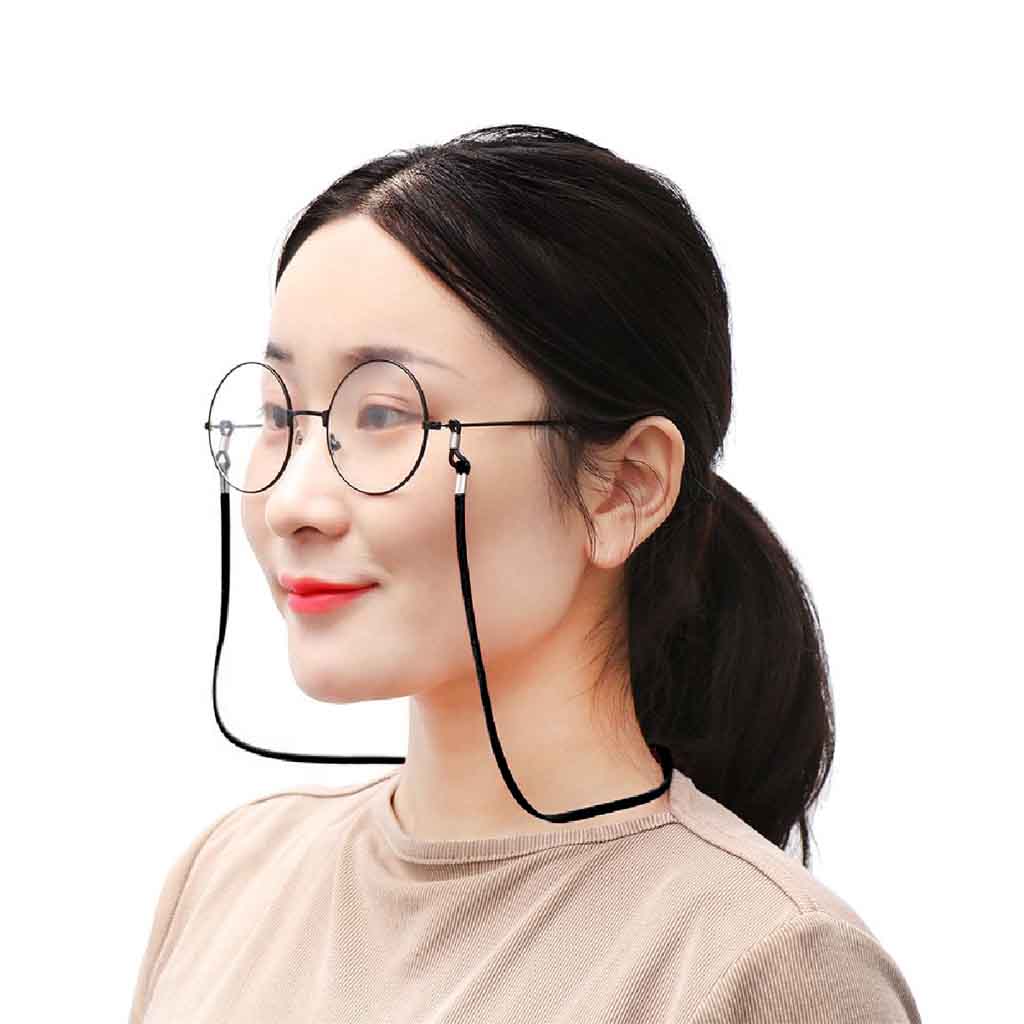 Strap Sujetador para Lentes de Cuero Negro