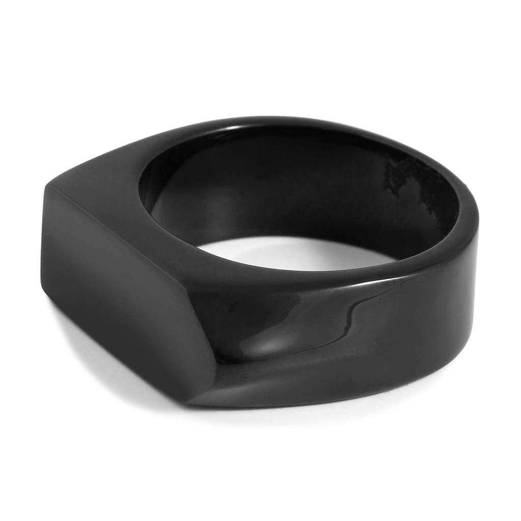 Anillos de Hombre Anillos de Acero Negro Plano Sello Flecha