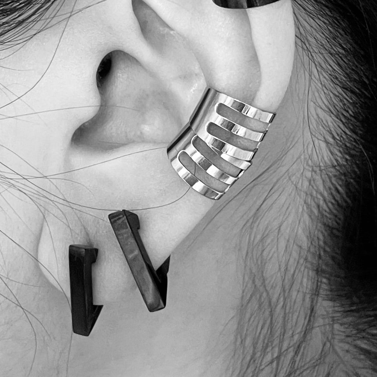 Pack Aros Acero Quirúrgico Modelos Varios x3 Pares Negros