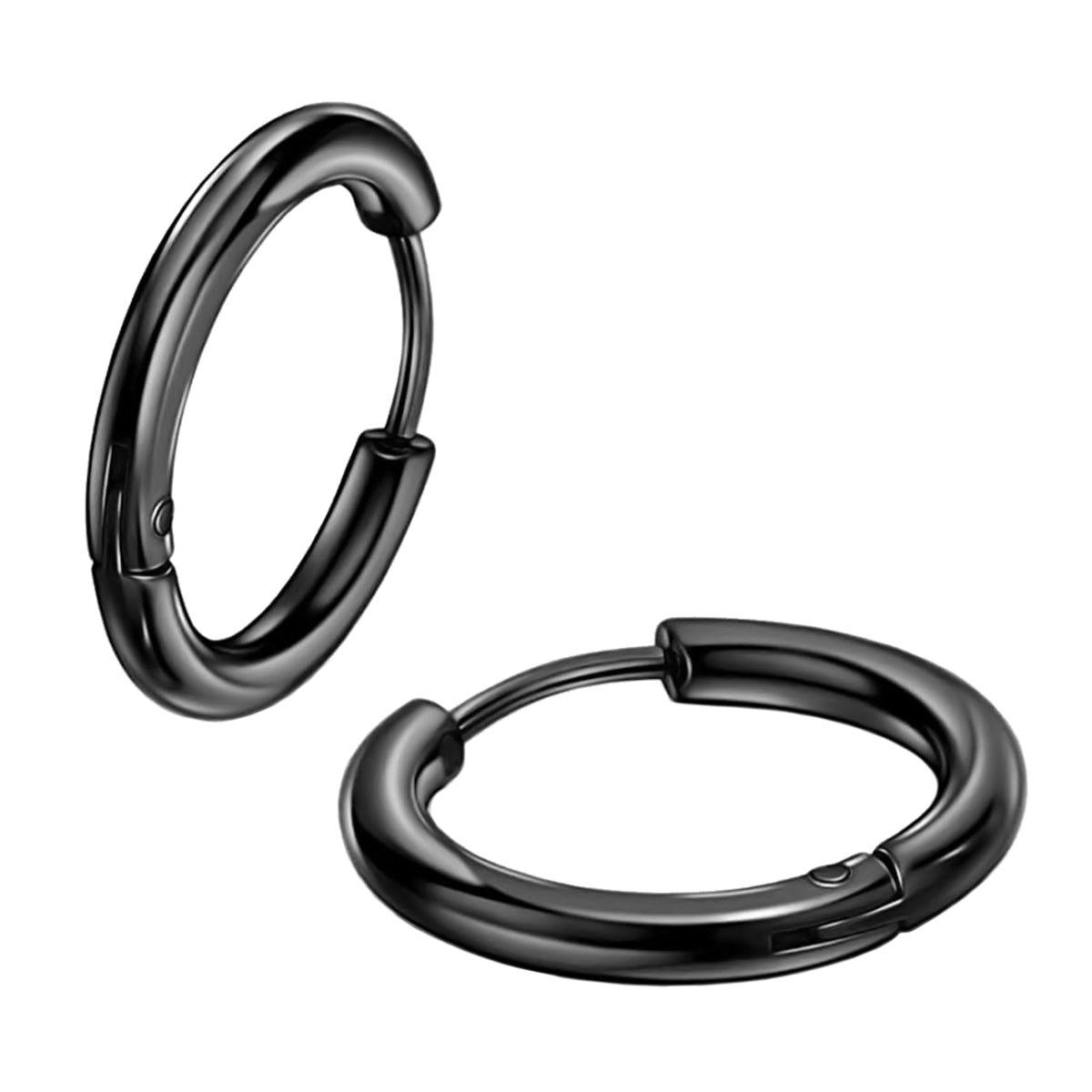 Pack 2 Pares Aros de Acero Negro Huggies Cruz y Argollas