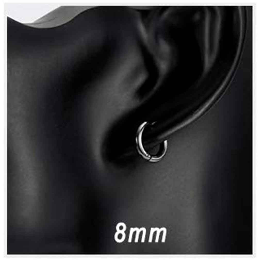 Set de Aros de Hombres Aros Mujer Aros Argolla Acero Negro