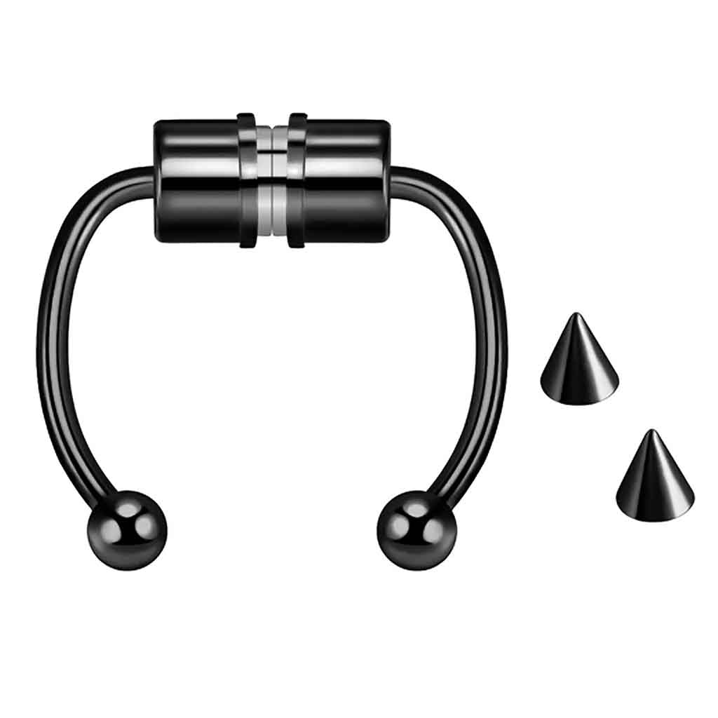 Piercing Magnético Falso para Nariz Argolla Negro
