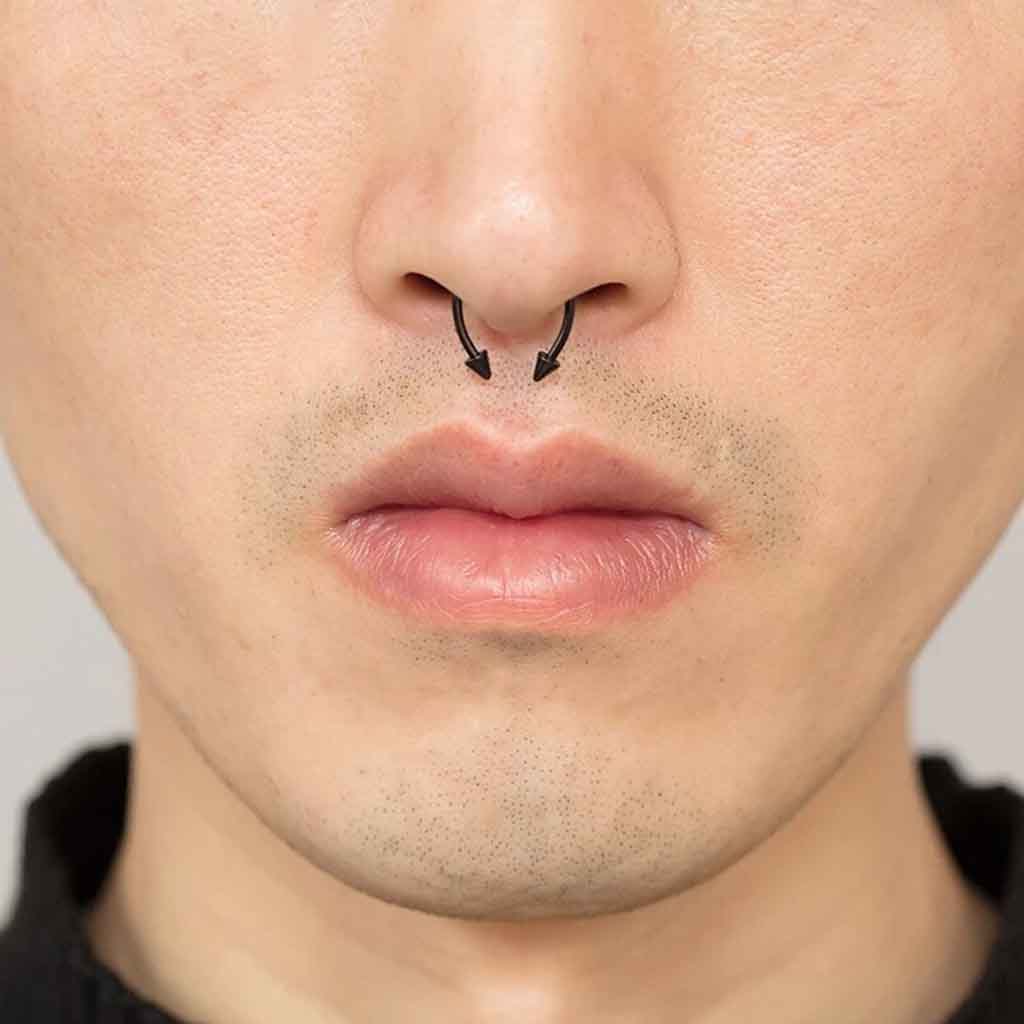 Piercing Magnético Falso para Nariz Argolla Negro