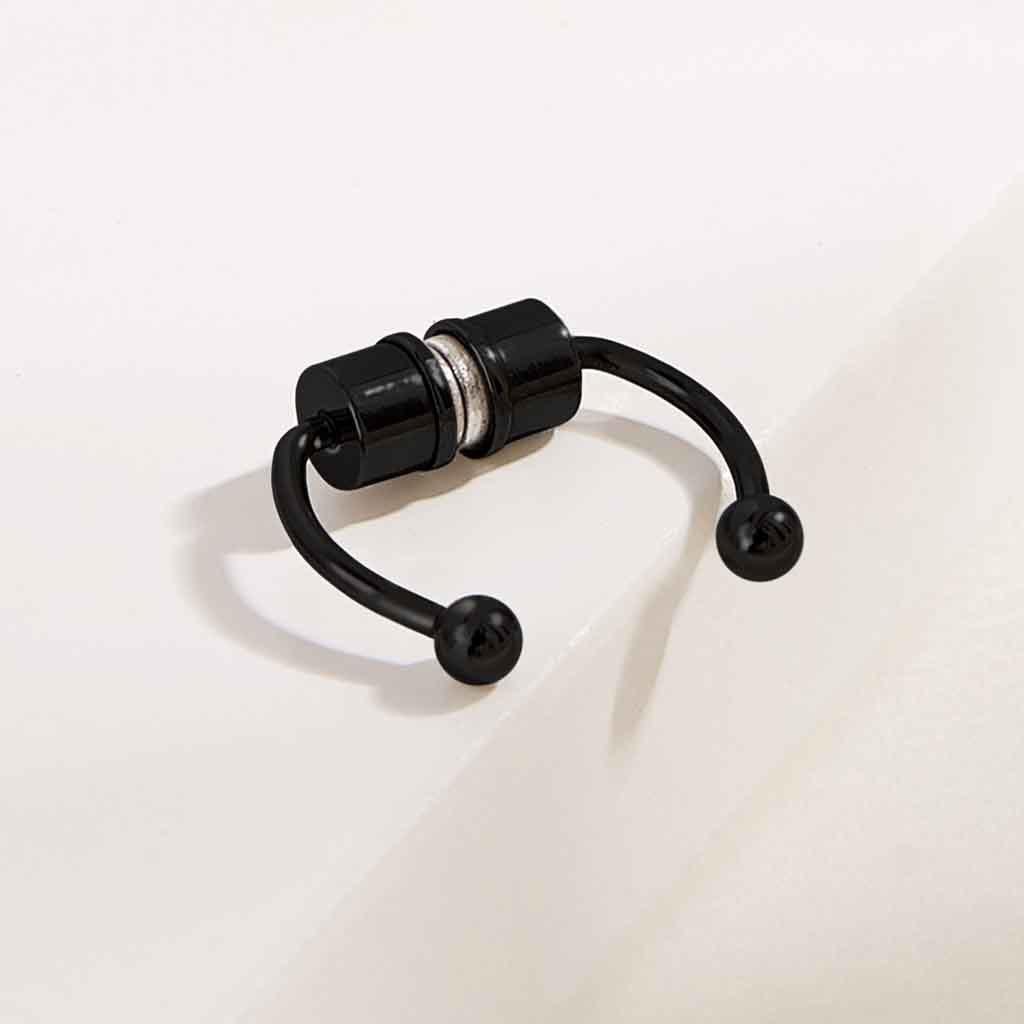 Piercing Magnético Falso para Nariz Argolla Negro