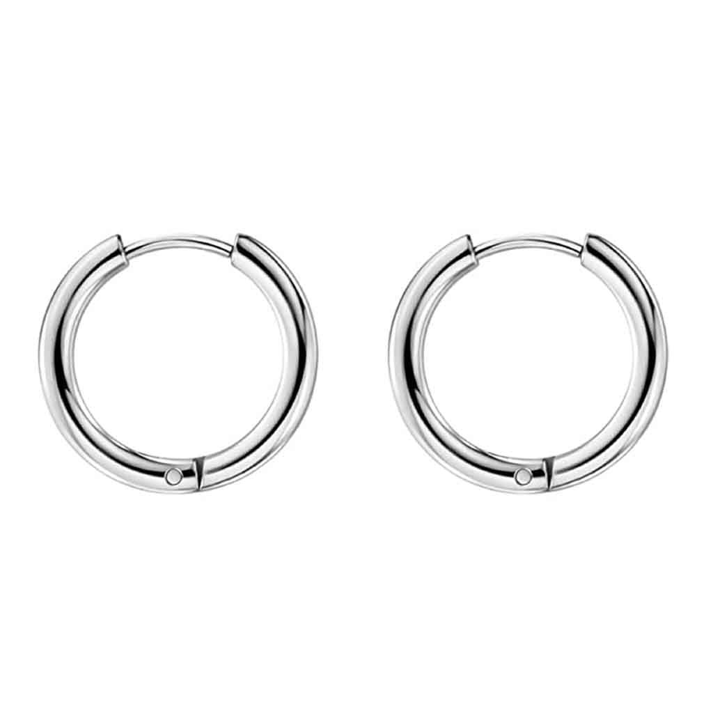 Set de Aros de Hombres Plata Aros Mujer Aros Argolla Acero