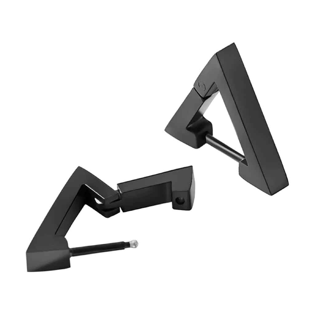 Aros Punk Black Triangulo Hombre Mujer Moda 2019