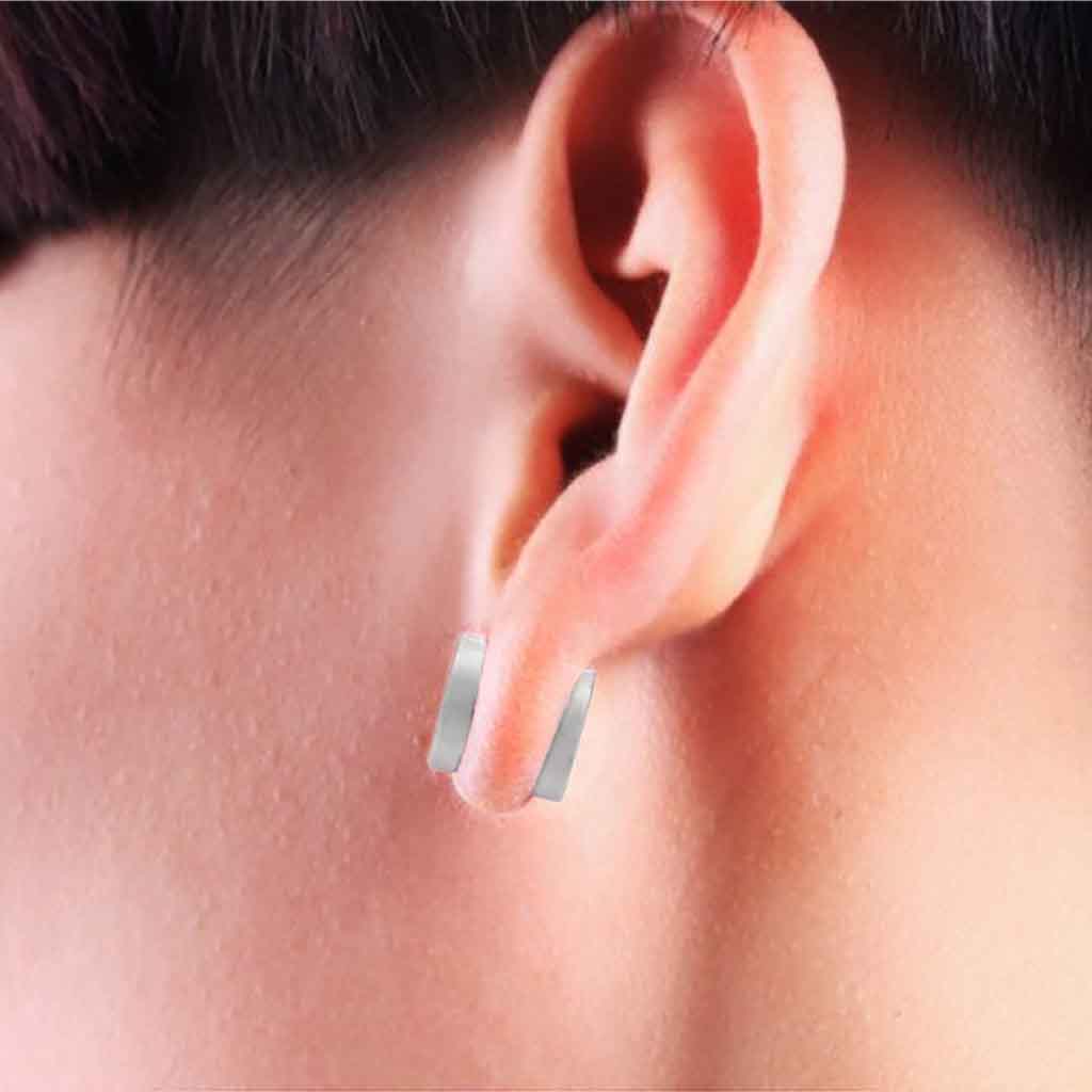 Set de Aros Hombre Plata Aros Mujer Tunel Acero Quirurgico