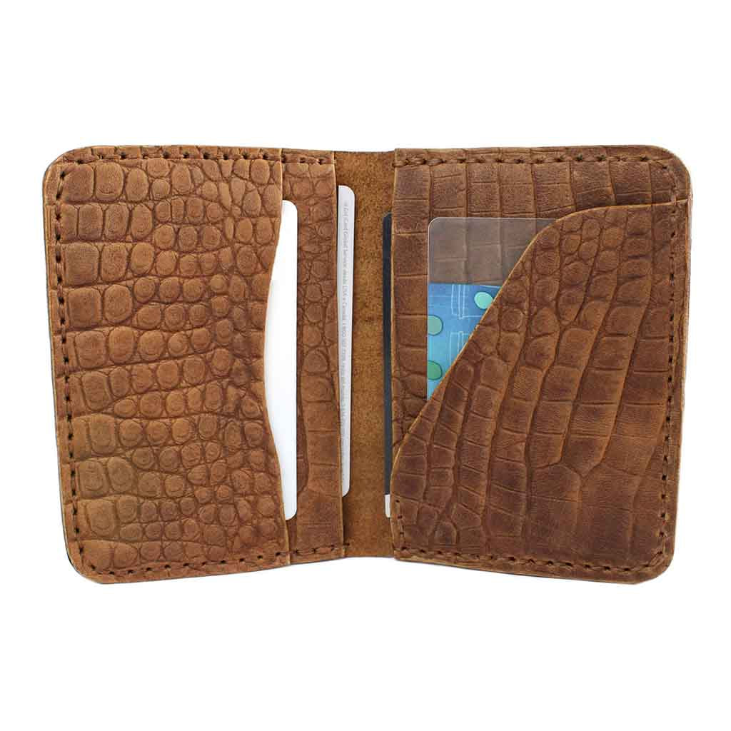 Tarjetero de Cuero Café Tipo Solapa Hombre Mujer