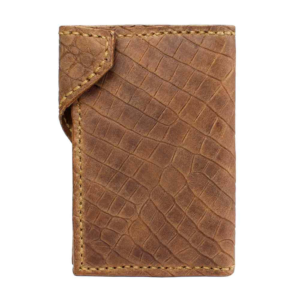 Tarjetero Mujer de Cuero Café Hombre con Broche