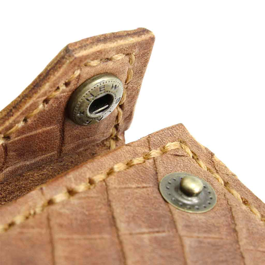 Tarjetero Mujer de Cuero Café Hombre con Broche