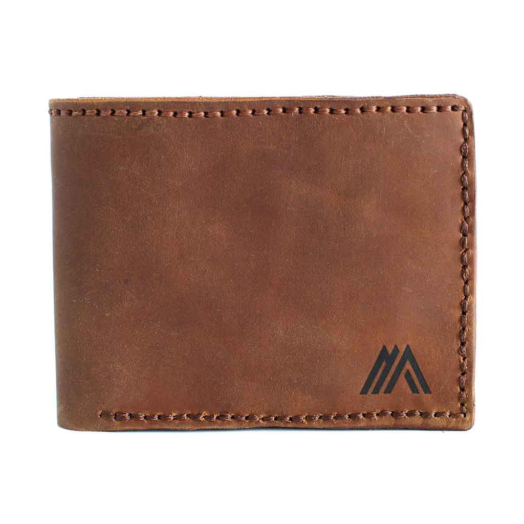 Billeteras de Cuero Hombre Clásica Solapa Café