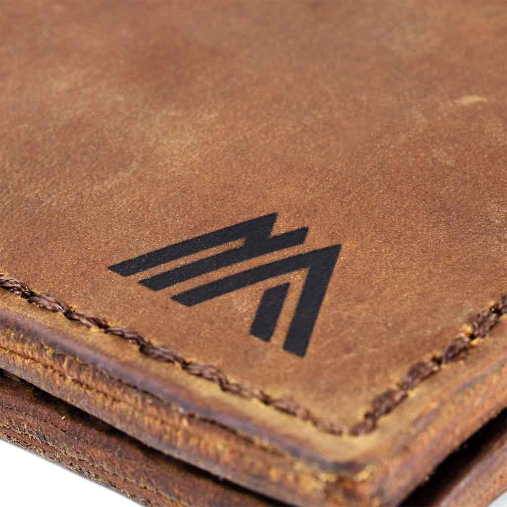 Billeteras de Cuero Hombre Clásica Solapa Café
