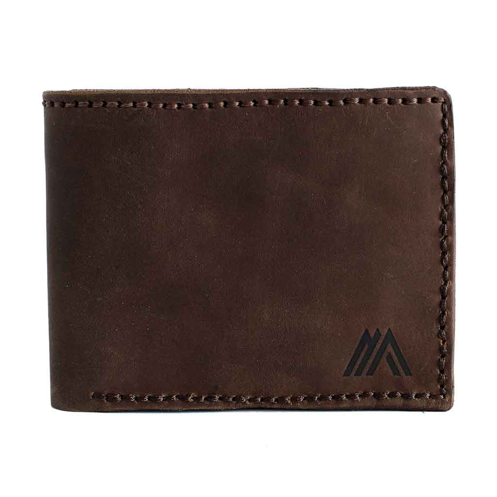 Billeteras Hombre Cuero Natural Clásica Solapa Marrón