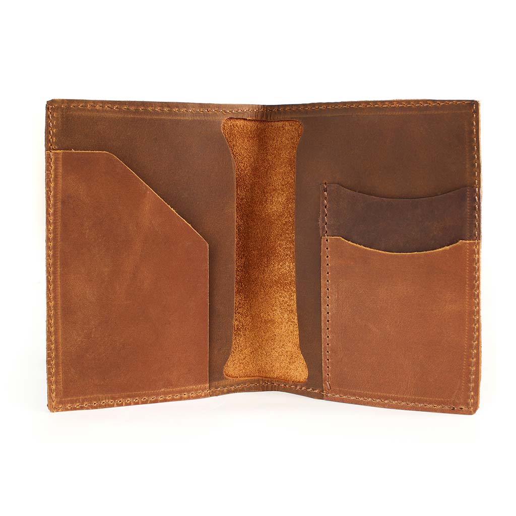 Porta Pasaporte Porta Documentos Viaje Funda Cuero Café