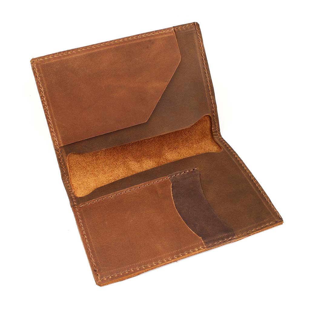 Porta Pasaporte Porta Documentos Viaje Funda Cuero Café