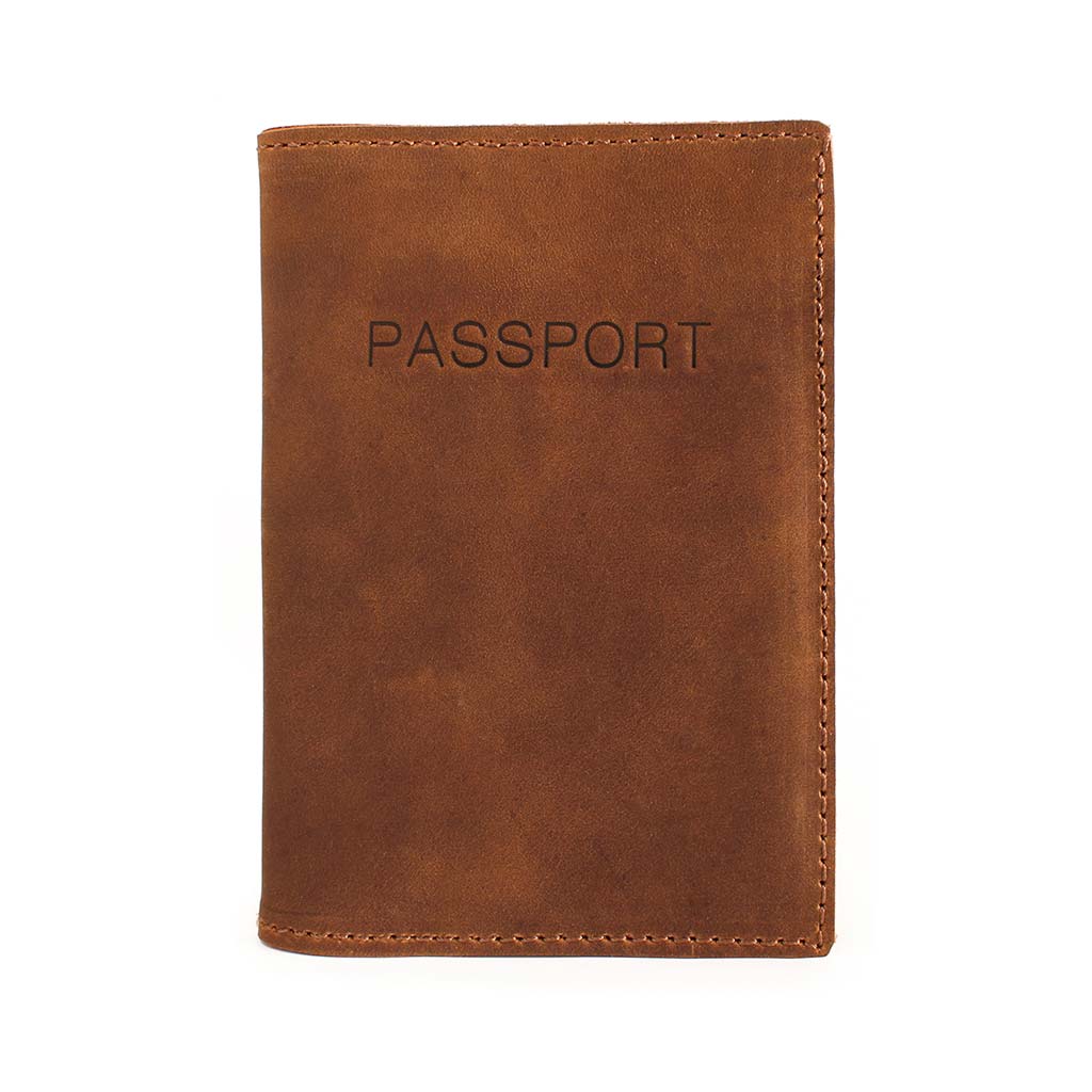 Porta Pasaporte Porta Documentos Viaje Funda Cuero Café