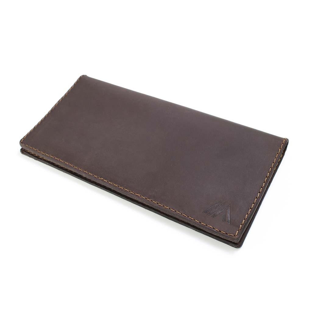 Porta Chequera Billeteras Hombre Cuero Natural Café