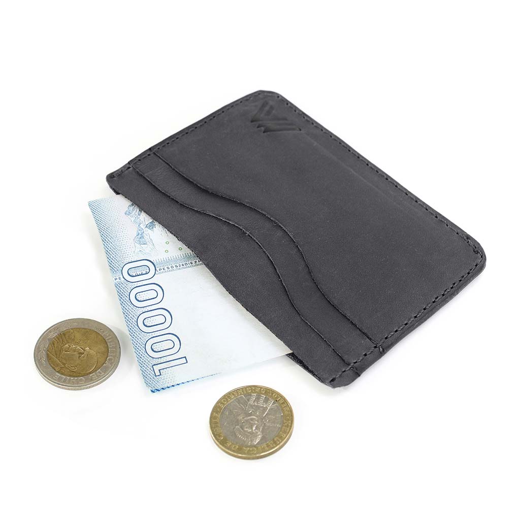 Tarjetero Hombre Porta Tarjetas Billetera Mujer Cuero Negro