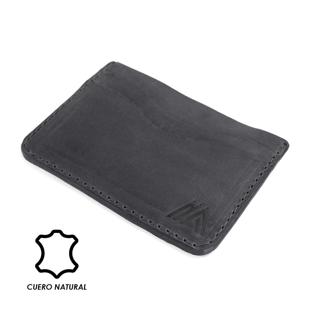 Tarjetero Hombre Porta Tarjetas Billetera Mujer Cuero Negro