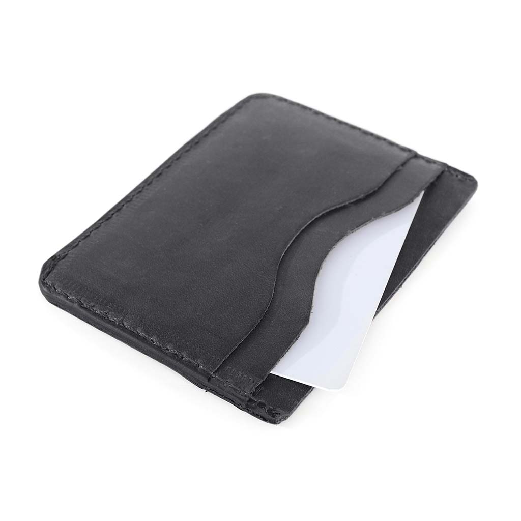 Tarjetero Hombre Porta Tarjetas Billetera Mujer Cuero Negro