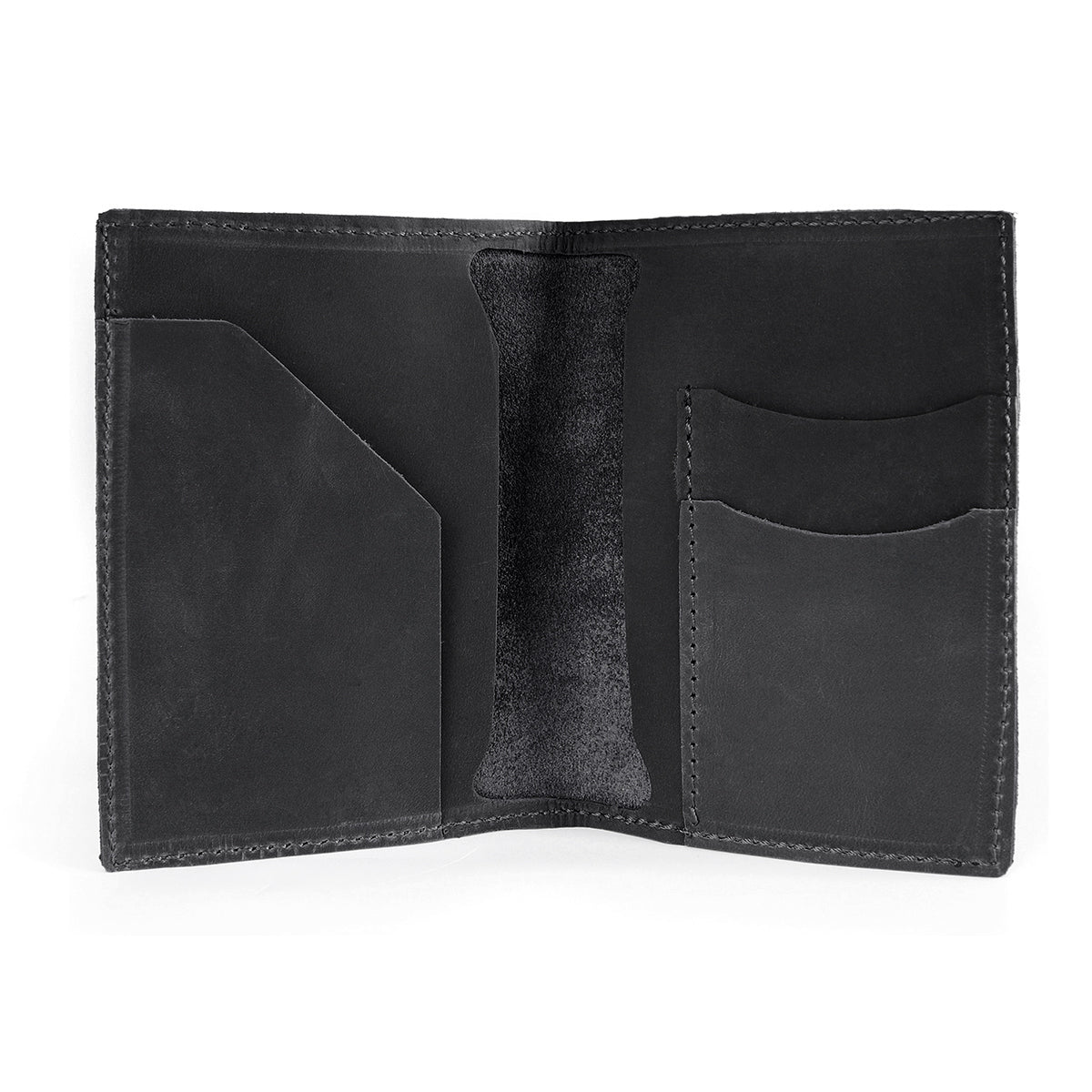 Pack Neceser de Viaje Cuero + Funda Porta Pasaporte Negro