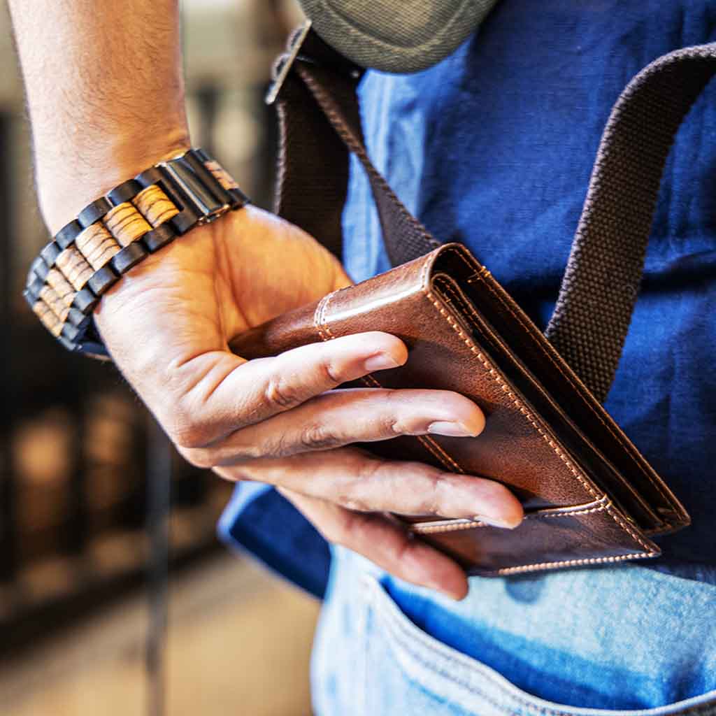 Billetera Tarjetero Hombre Cuero Rfid