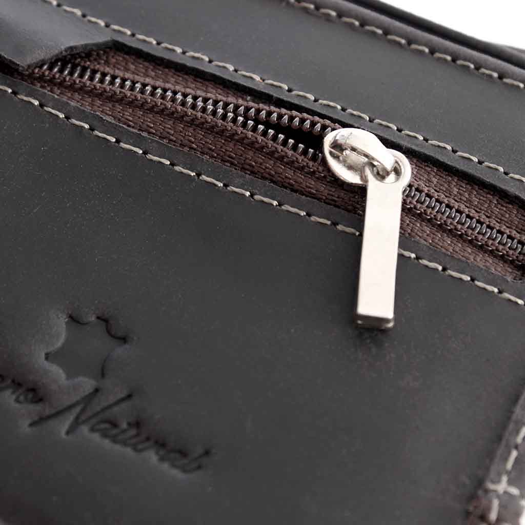 Billetera Monedero Cuero Natural Hombre Azul y Marrón