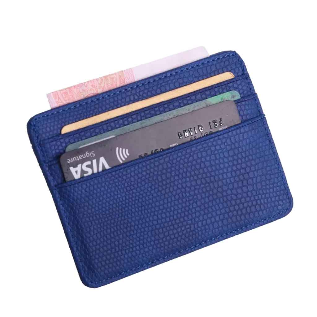 Billeteras Hombre de Cuero Tarjetero Azul
