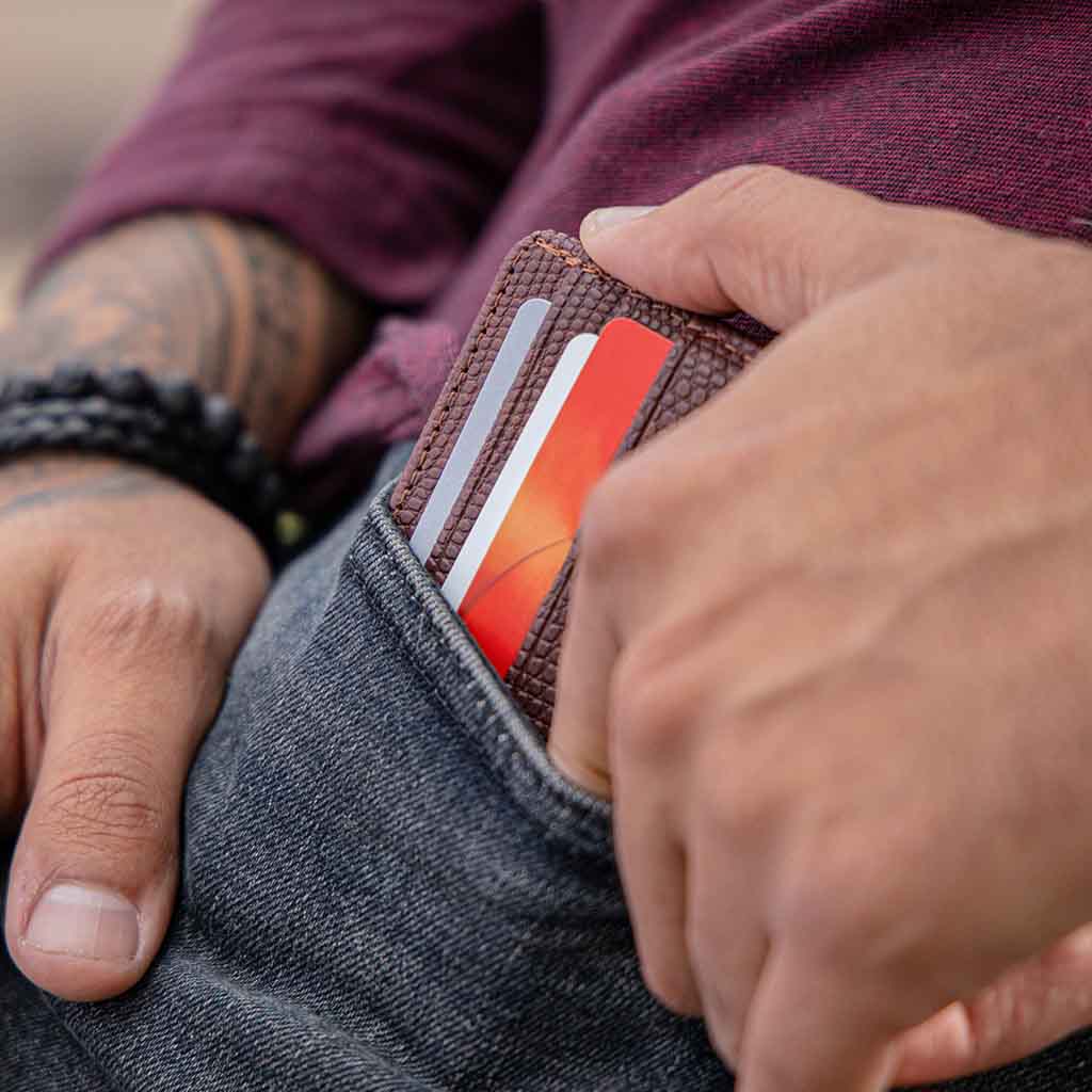 Billeteras Hombre de Cuero Tarjetero Cafe