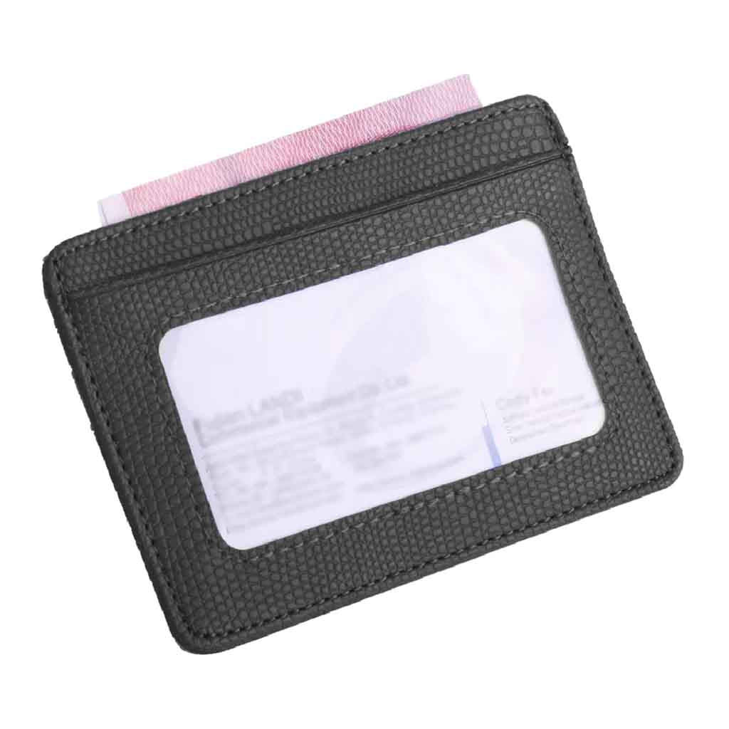 Tarjetero de Cuero PU Doble Cara Negro