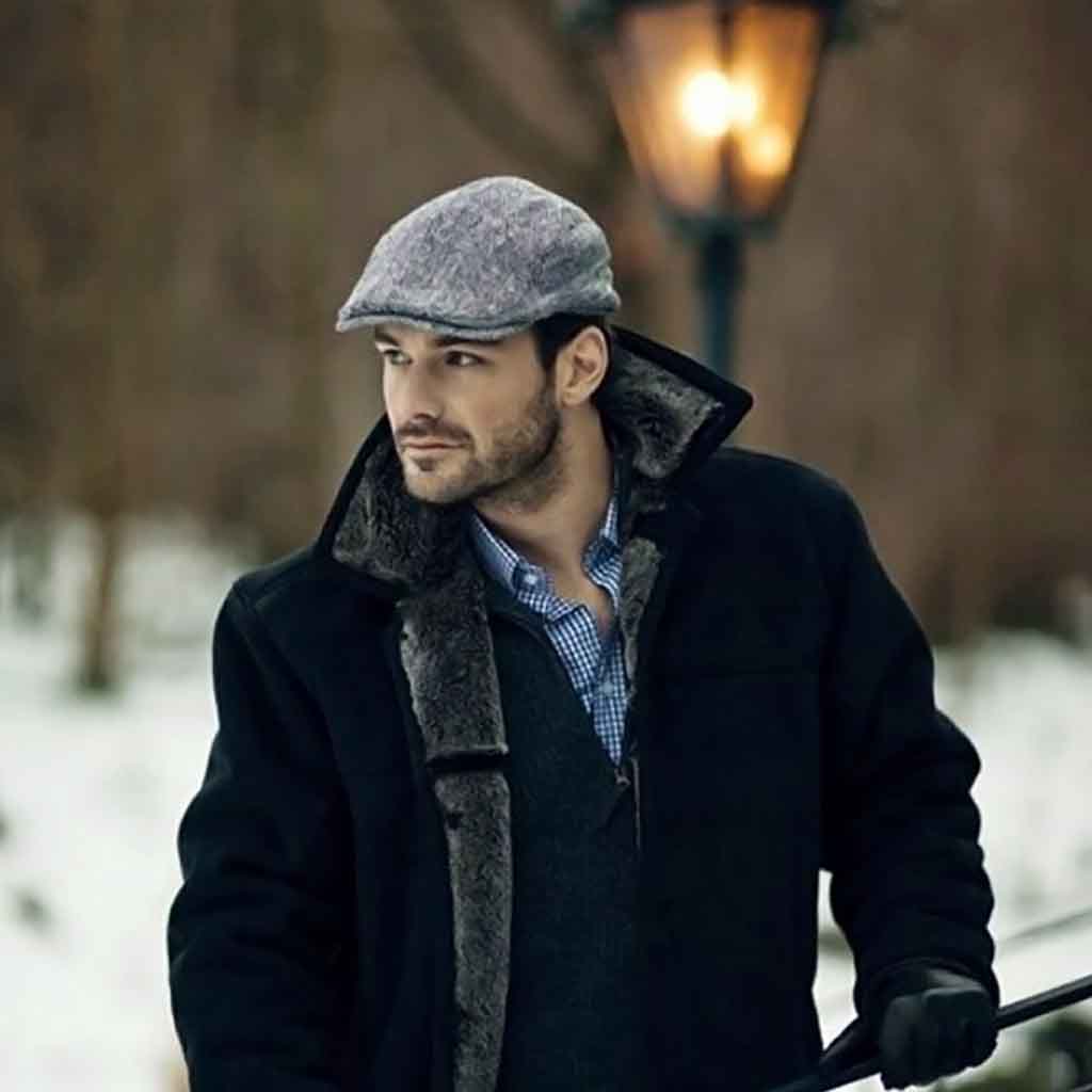 Gorro Estilo Boina Gris Claro