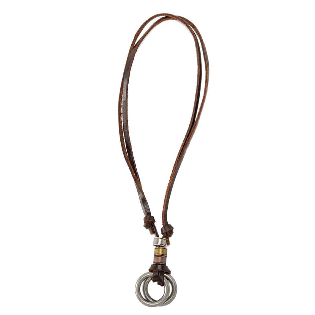 Collar Ajustable de Doble Aro Color Bronce