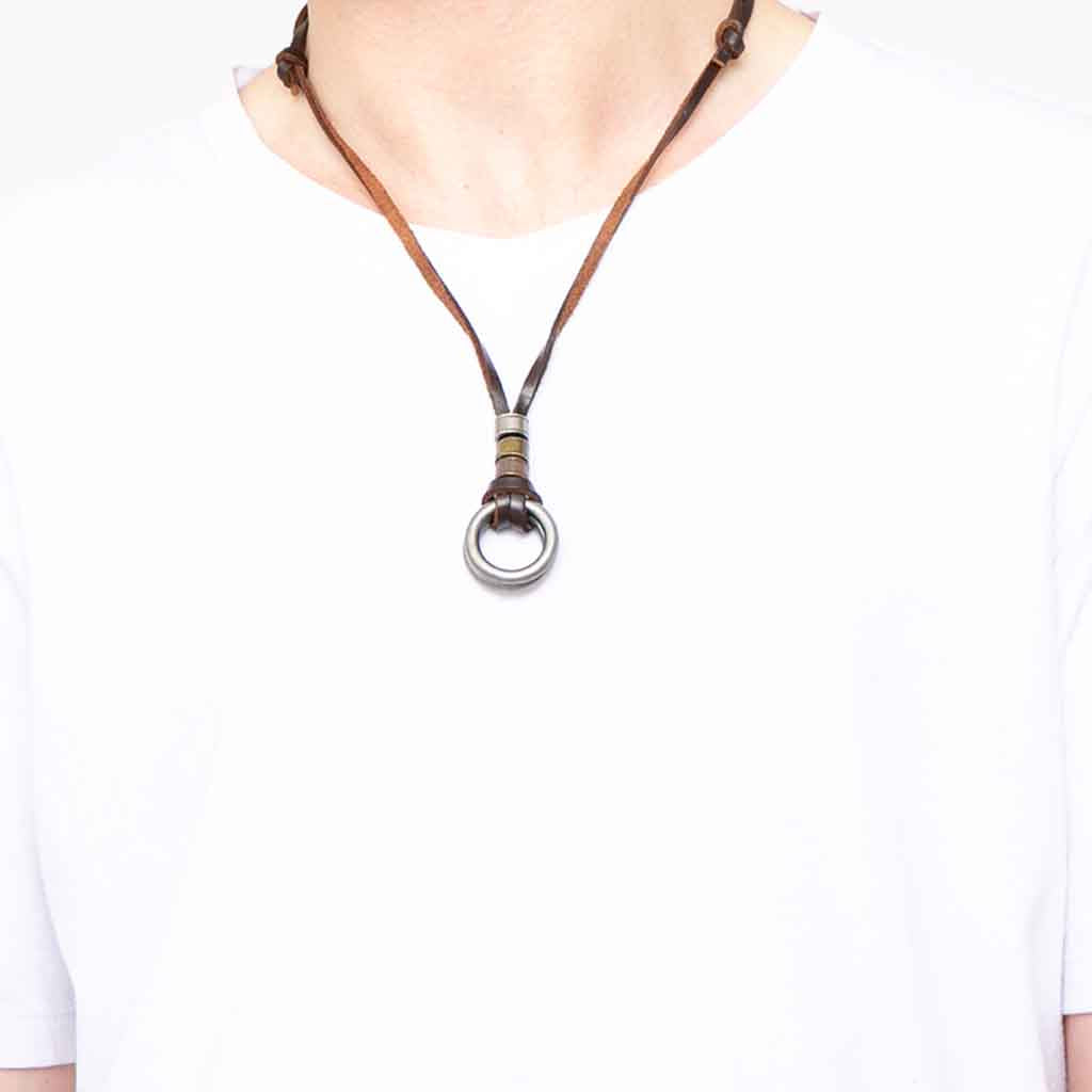 Collar Ajustable de Doble Aro Color Bronce