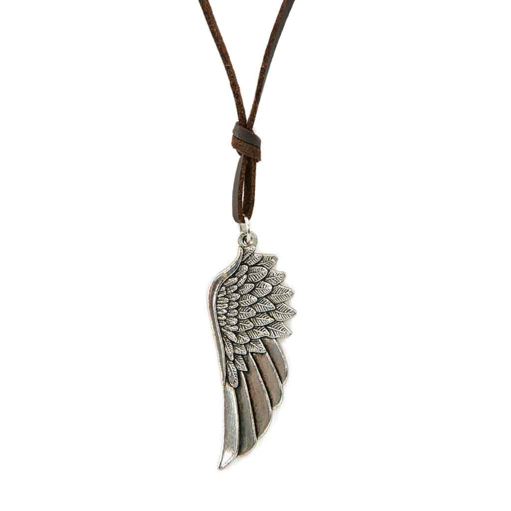 Collar De Cuero Con Ala De Ángel