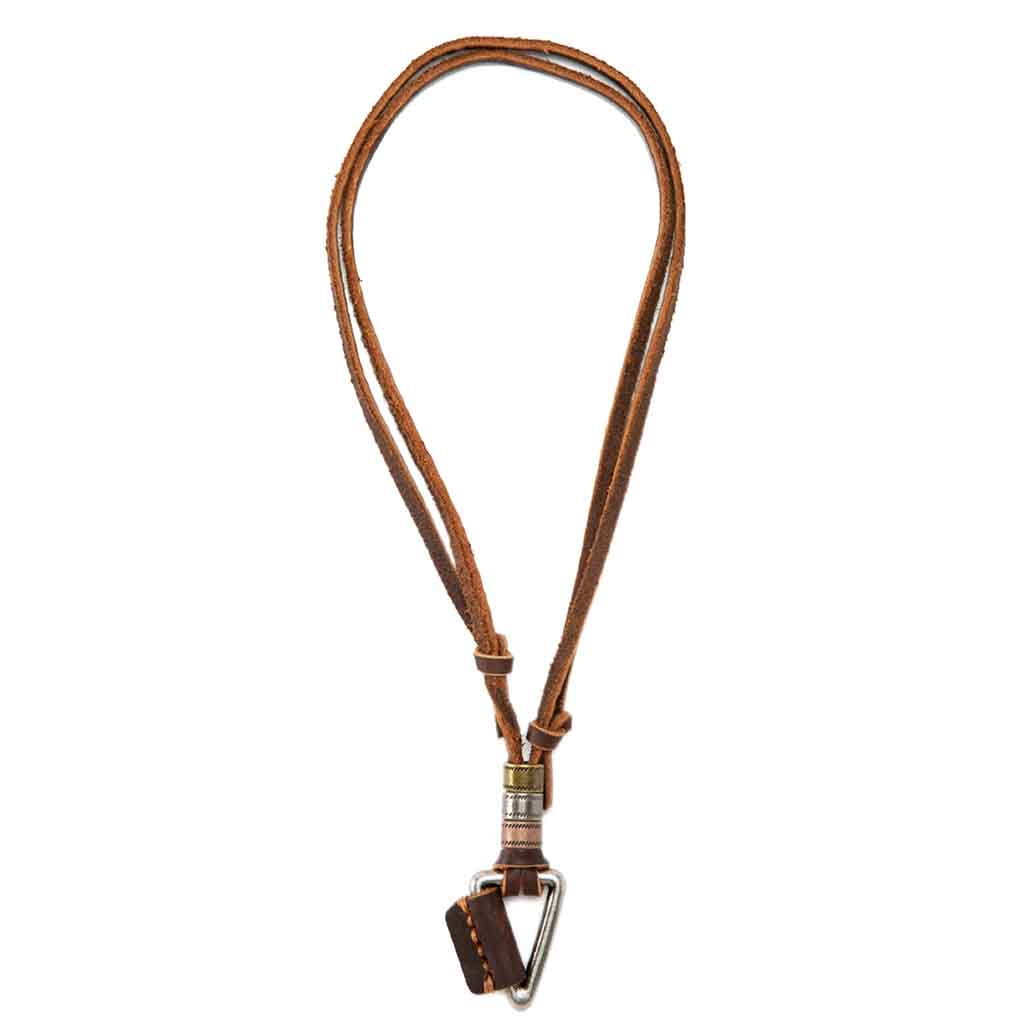 Collar De Cuero Dije Triangular Modelo Vintage