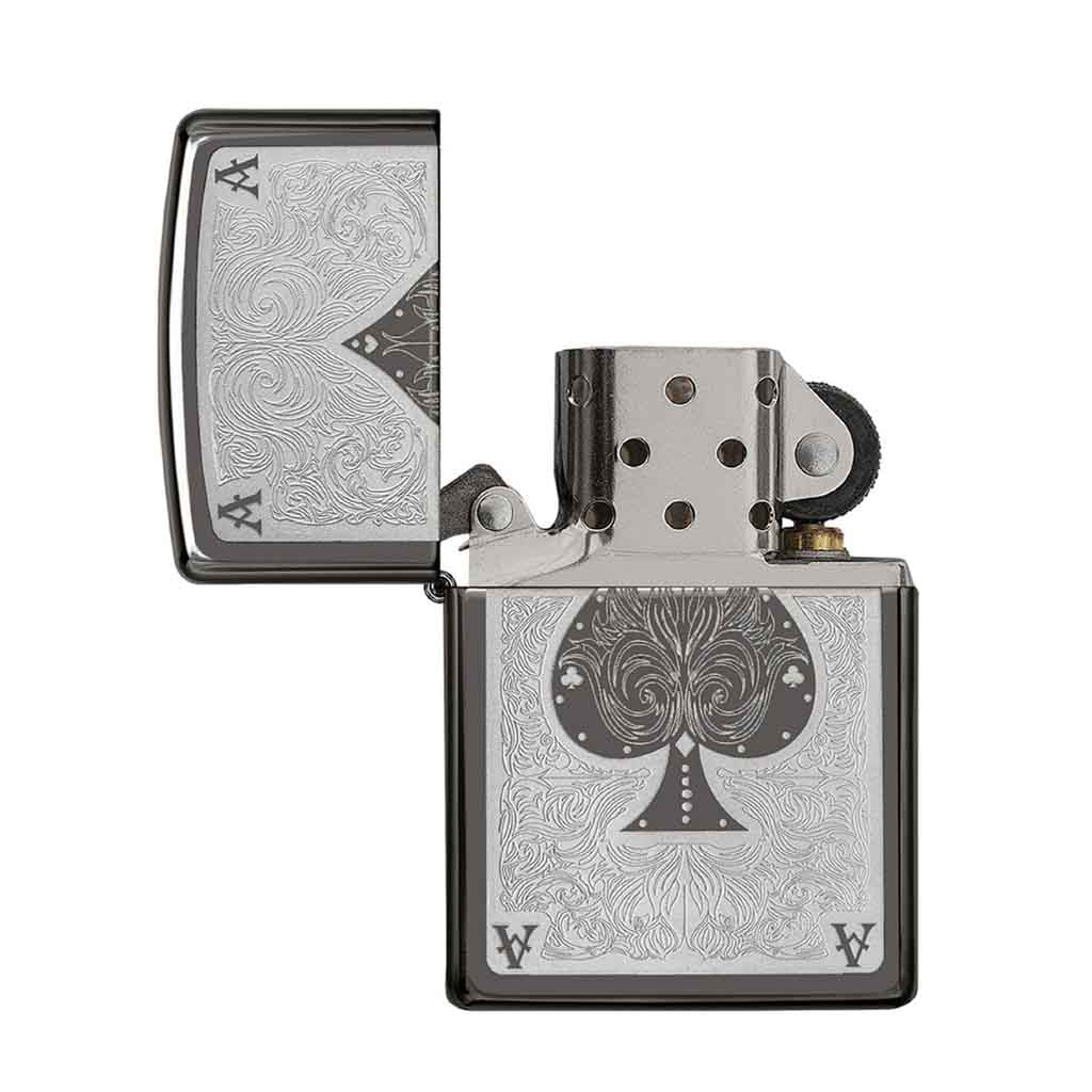 Encendedor Zippo Lighter Ace Filegree Plateado