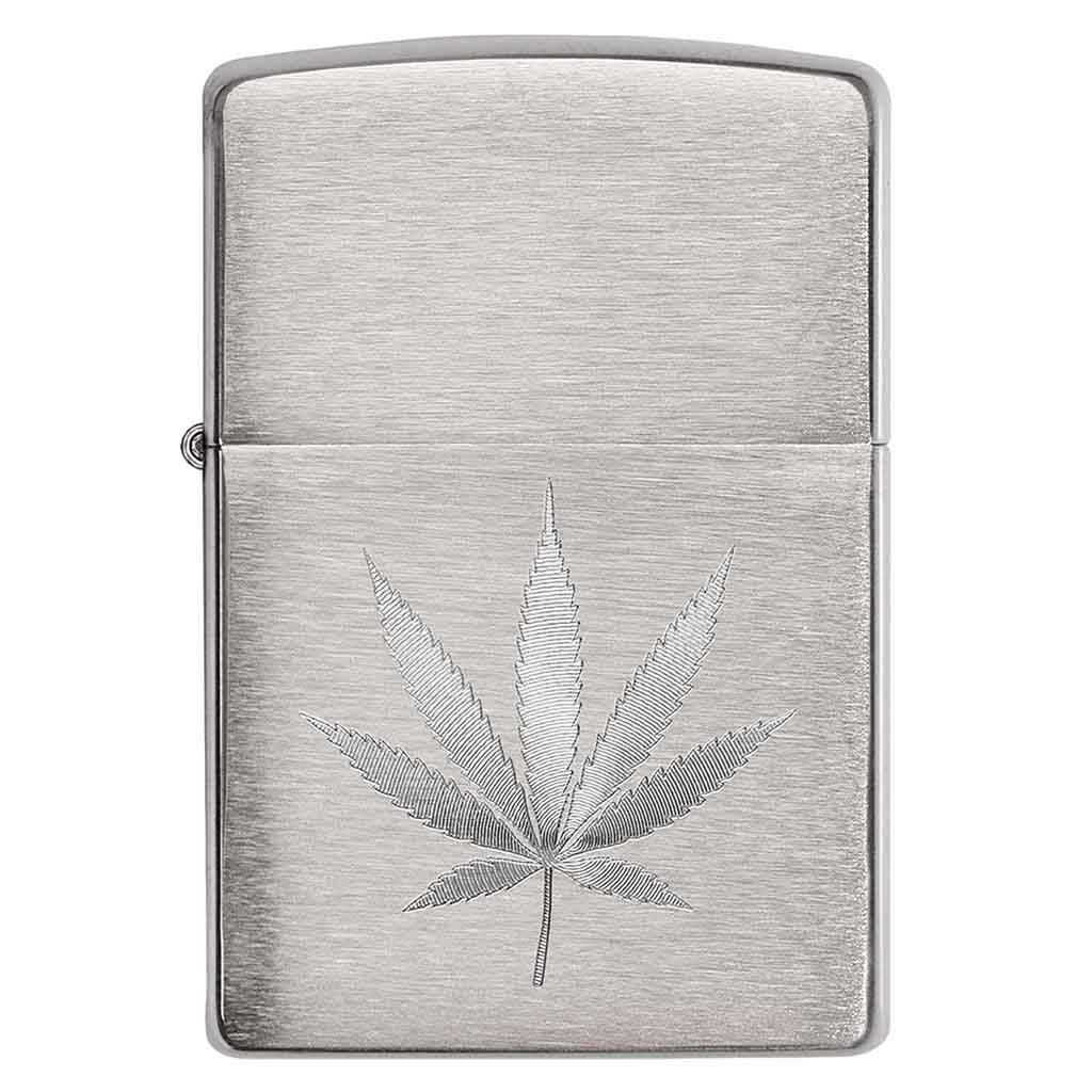 Encendedor Zippo Lighter Chrome Leaf Design Engraved