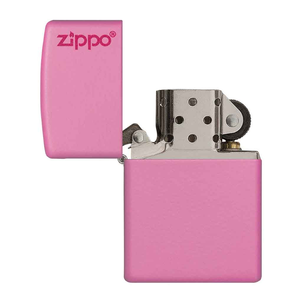 Encendedor Zippo Lighter Classic Pink Matte Logo Rosa