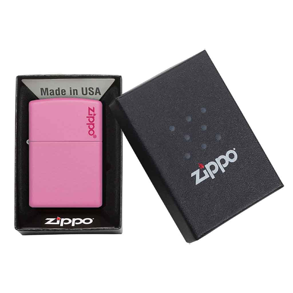 Encendedor Zippo Lighter Classic Pink Matte Logo Rosa