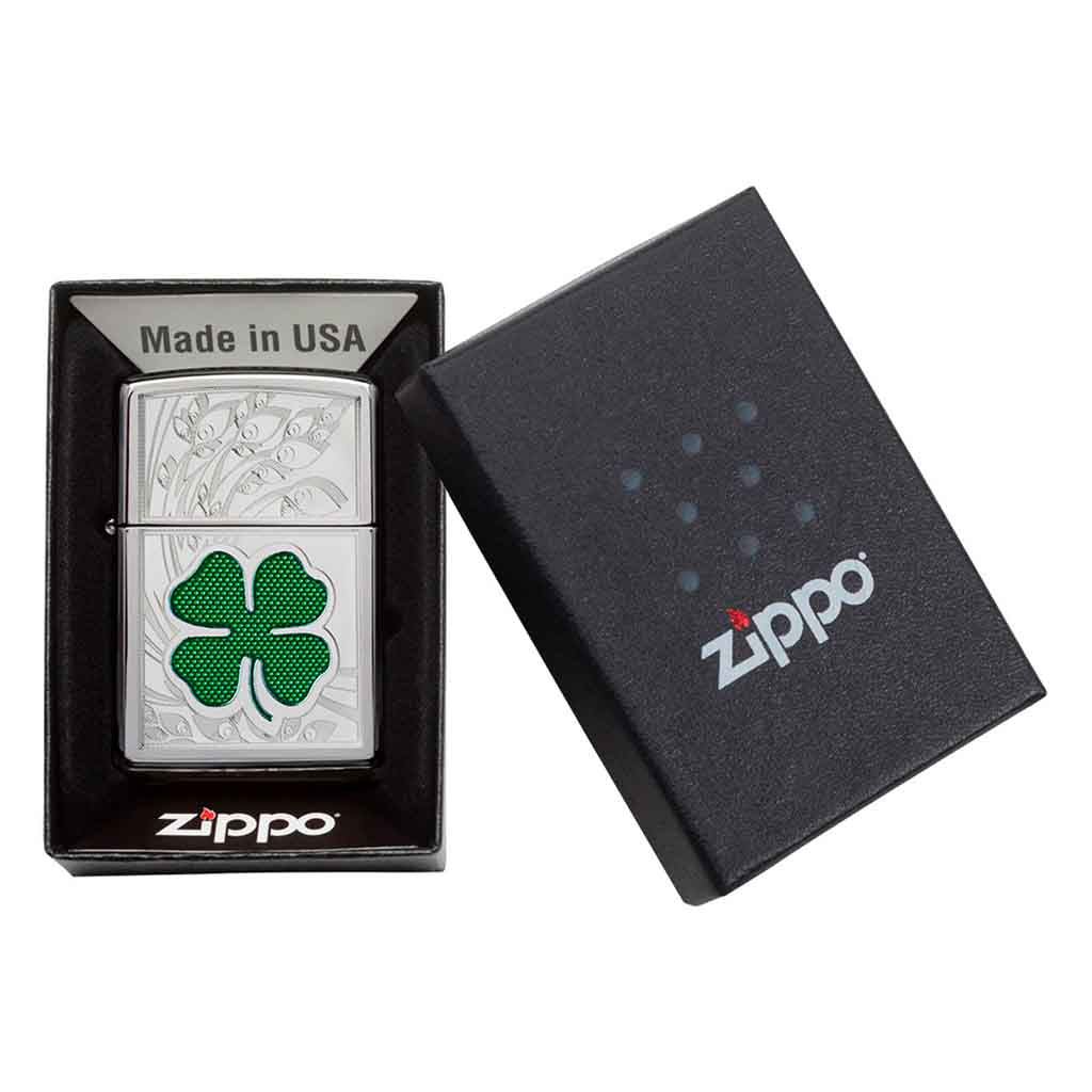 Encendedor Zippo Lighter Clover High Polish Trébol