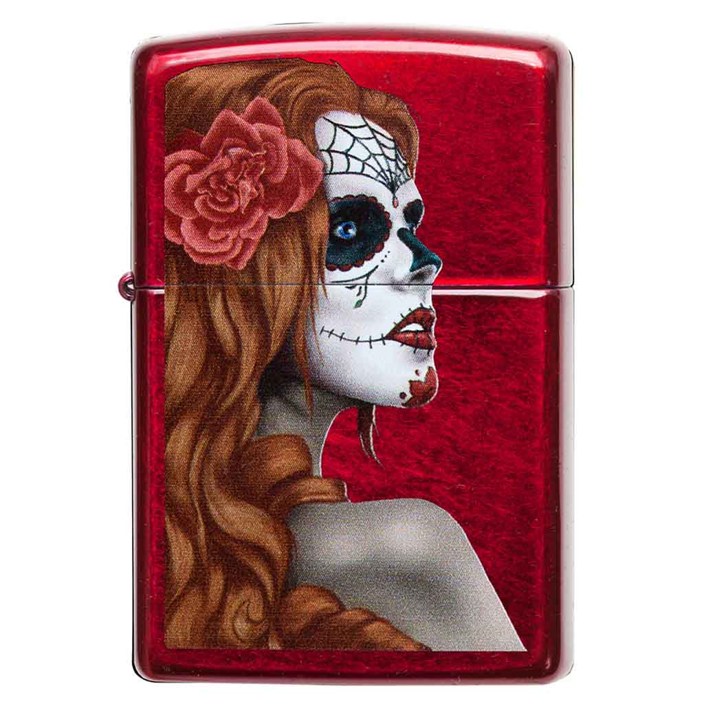 Encendedor Zippo Lighter Day of the Dead Girl Rojo