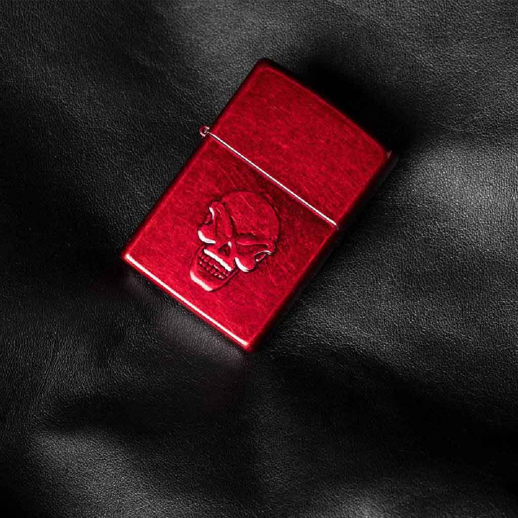 Encendedor Zippo Lighter Red Doom Rojo Calavera