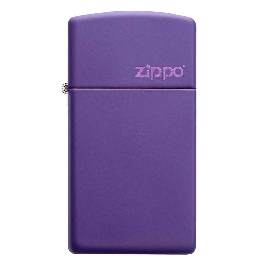 Encendedor Zippo Lighter Slim Purple Matte Logo Morado